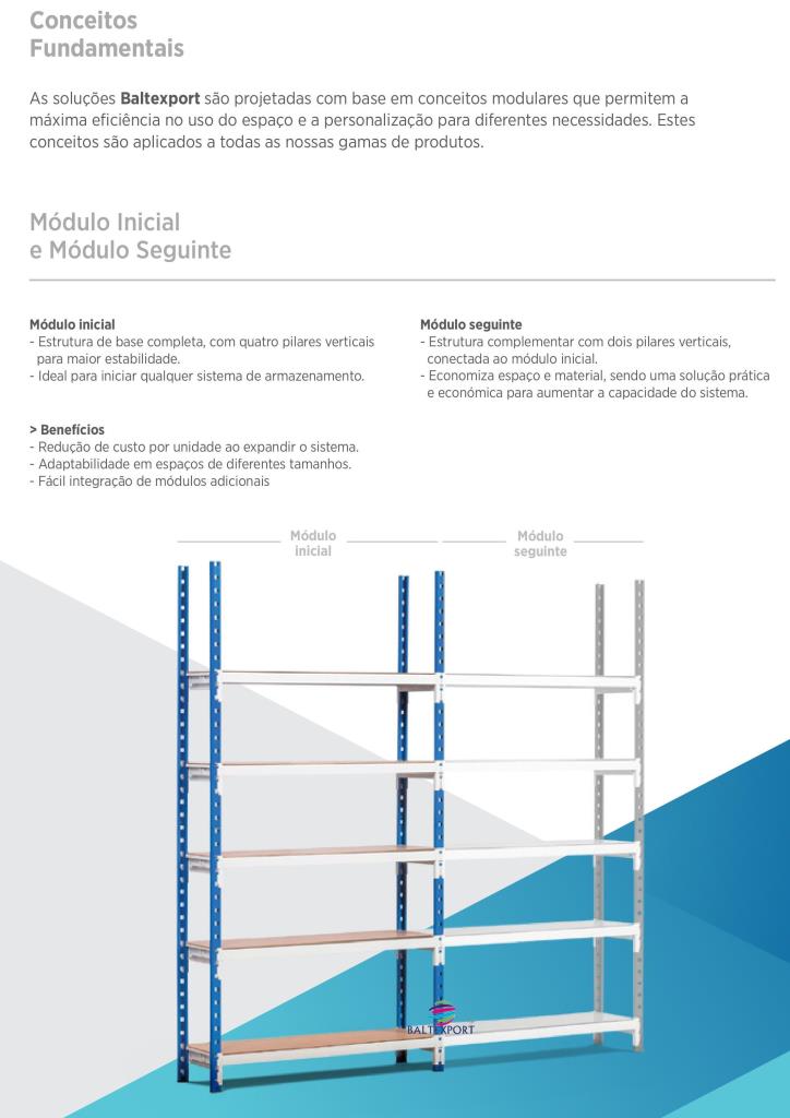01_Estantes Metálicas Sistemas de Armazenamento - Módulo Inicial e Módulo Seguinte BALTEXPORT