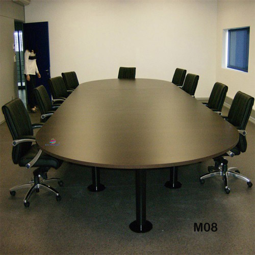 08M_Mesa Oval 6000x1400 Melamina Wengue Baltexport