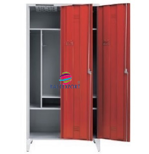 3 Vestiario Duplo 2 Cacifos Bombeiros 2080x1000x550 mm Aberto