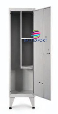 Armario Vestiario de Limpeza 1 Porta 2 Prateleiras Cinza