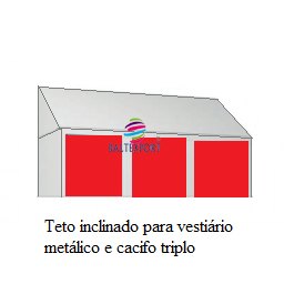 Teto inclinado para Vestiario Metalico e Cacifo Triplo