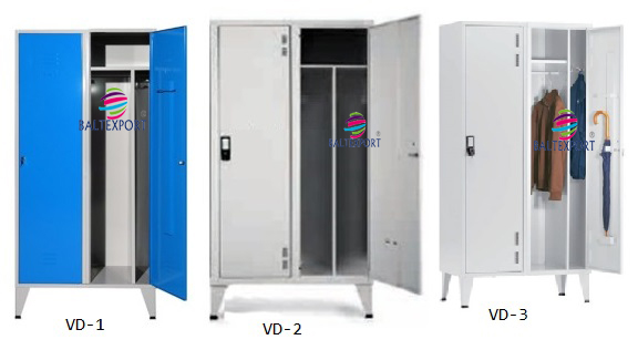 Vestiario duplo limpos e sujos com divisória vertical 1900A900L500P metálico cinza